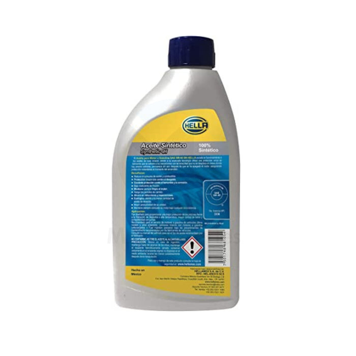 Aceite Sintético 5W40, marca Hella, 946 ml